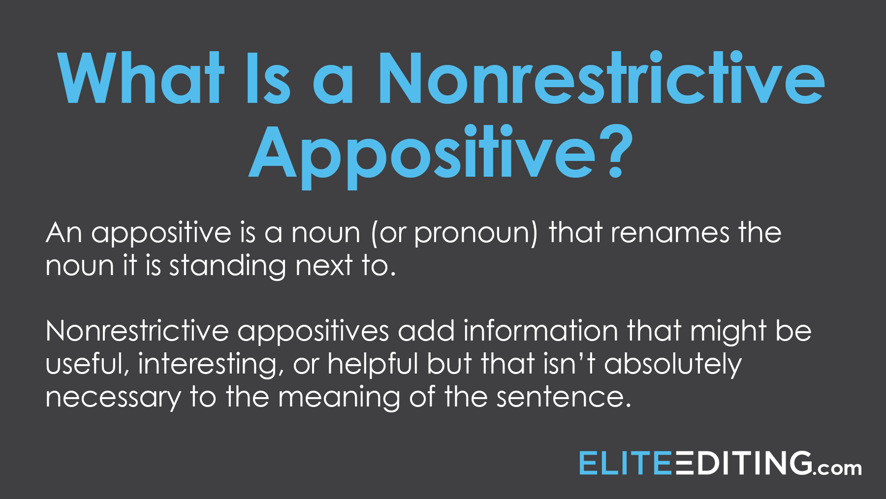 what is a nonrestrictive appositive