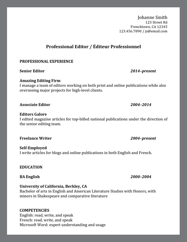 CV example