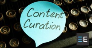 The words Content Curation on a typewriter