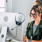 A person working at a computer