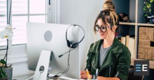 A person working at a computer